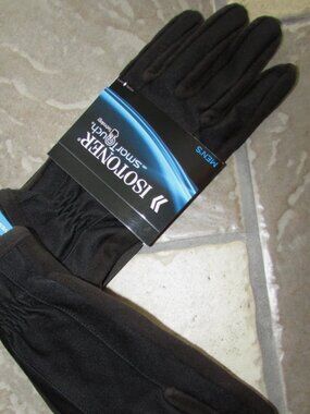 NEW ISOTONER DRIVING GLOVES MENS M #700M1 BLK SMARTOUCH TEXTING